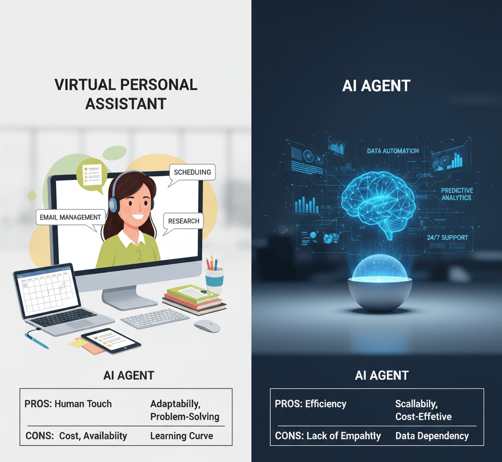 Should You Hire a Virtual Personal Assistant or Build an AI Agent Pros and Cons