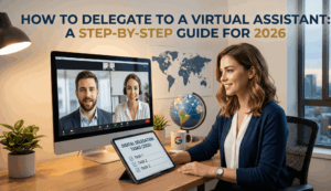 Learn how to delegate effectively to a virtual assistant with practical steps, onboarding tips, communication systems, and productivity strategies.